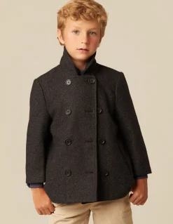 Sale ABRIGO CRUZADO ESPIGA GRIS Ropa De Abrigo