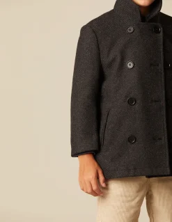 Sale ABRIGO CRUZADO ESPIGA GRIS Ropa De Abrigo