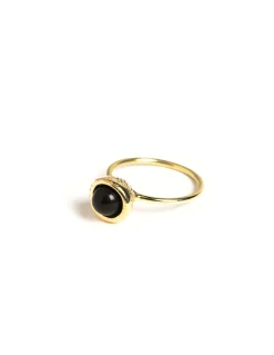 Store ANILLO DORADO ESFERA PEQUEÑO ONIX Anillos