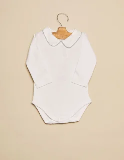 Shop Body cuello bebé pespuntes azul Bodies