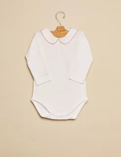Sale Body cuello bebé pespuntes rosa Bodies