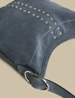 Hot BOLSO SERRAJE AZUL TACHAS Bolsos