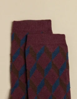 Cheap CALCETIN GEOMéTRICO AZUL Calcetines