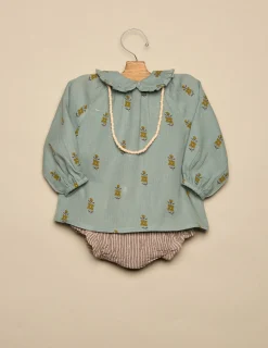 Hot CAMISA AZUL FLOR PEQUEÑA Camisas