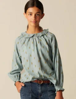 Flash Sale CAMISA AZUL FLOR PEQUEÑA Camisas