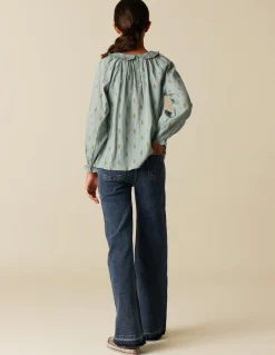 Flash Sale CAMISA AZUL FLOR PEQUEÑA Camisas