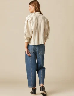 Clearance CAMISA CRUDA RAYA AZUL LUREX Camisas