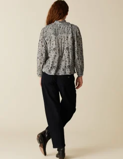 Flash Sale CAMISA FLOR HOJA AZUL Camisas
