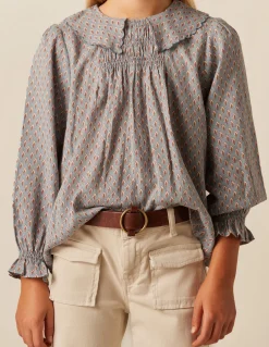 Cheap CAMISA HOJITAS AZUL Camisas