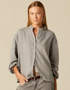 Cheap CAMISA HOJITAS AZUL Camisas