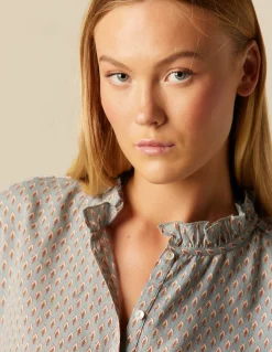 Cheap CAMISA HOJITAS AZUL Camisas