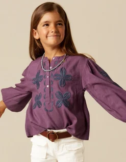 Flash Sale CAMISA MORA BORDADO FLOR Camisas