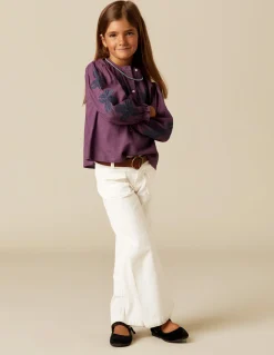 Flash Sale CAMISA MORA BORDADO FLOR Camisas