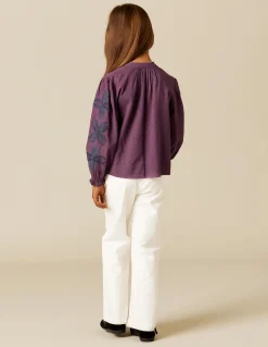Flash Sale CAMISA MORA BORDADO FLOR Camisas