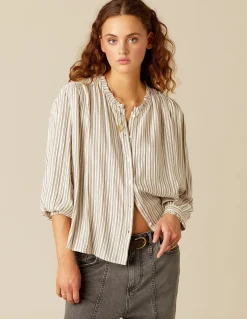 Hot CAMISA RAYA AZUL MOSTAZA Camisas