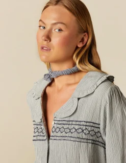 Hot CAMISA RAYA AZUL NIDOS Camisas