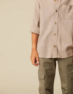 Discount CAMISA RAYA MARRÓN Camisas