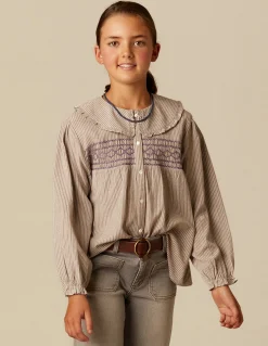 Flash Sale CAMISA RAYA MARRÓN NIDOS Camisas