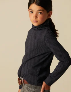 Flash Sale CAMISETA SOLIDARIA CUELLO VUELTO RAYA AZUL Camisetas