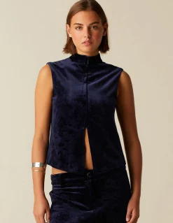 Sale CHALECO TERCIOPELO AZUL Chalecos