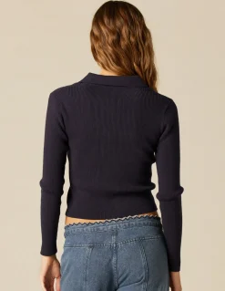 Cheap CHAQUETA BOTONES CANALé AZUL Punto