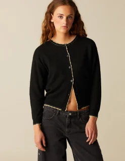 Flash Sale CHAQUETA PUNTO RIBETE DORADO Punto