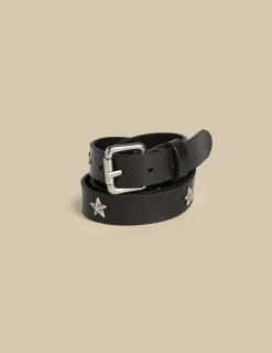 Fashion CinturÓn estrellas hebilla plateada negro Cinturones|Cinturones