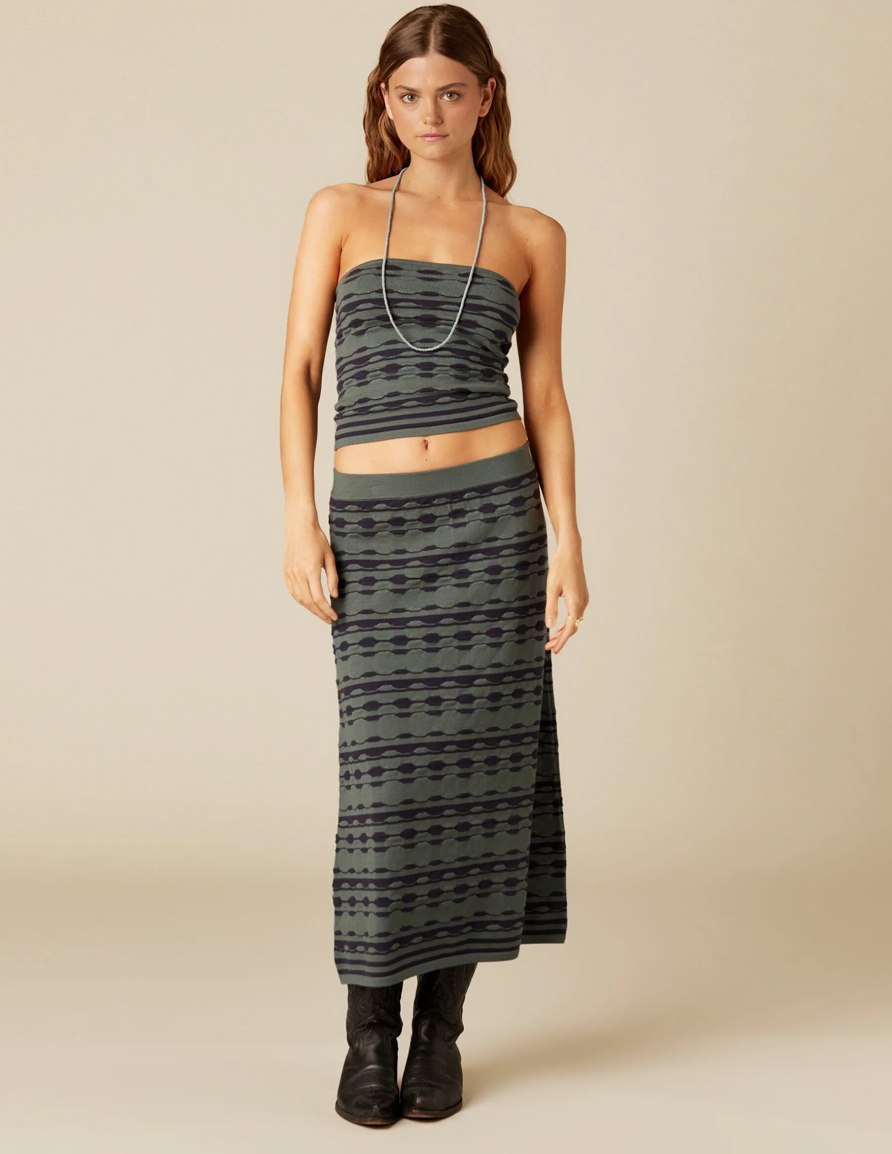 Best Sale FALDA BICOLOR VERDE AZUL Faldas|Punto