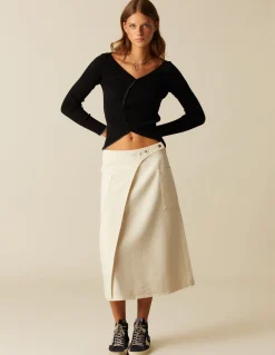 Cheap FALDA CRUCE BOLSILLOS CRUDO Denim|Faldas