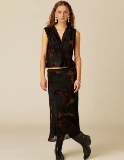 Clearance FALDA FLOR TULLE NEGRO Faldas
