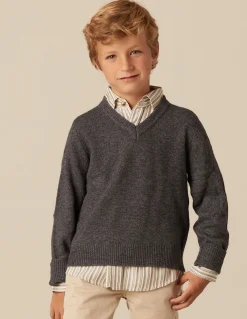 Hot JERSEY CUELLO PICO GRIS Punto