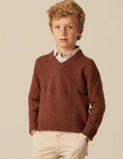 Fashion JERSEY CUELLO PICO MARRÓN Punto