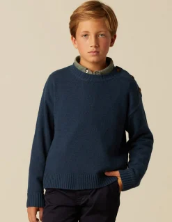 Shop JERSEY PUNTO BOTONES AZUL Punto