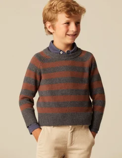 Best Sale JERSEY RAYAS MARRÓN/MARENGO Punto