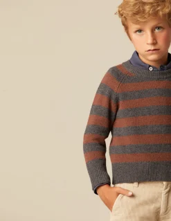 Best Sale JERSEY RAYAS MARRÓN/MARENGO Punto