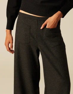 Best PANTALÓN ANCHO DIBUJO GRIS Pantalones