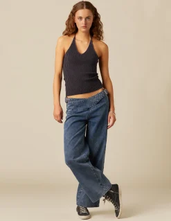 Online PANTALÓN AZUL HEBILLAS CINTURA Denim|Pantalones