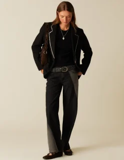 New PANTALÓN BICOLOR ANTRACITA Y GRIS Denim|Pantalones
