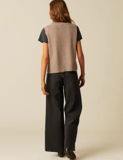 Fashion PANTALÓN BOTONES LATERALES ANTRACITA Denim|Pantalones