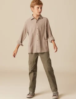 Cheap PANTALÓN CARGO LARGO VERDE Pantalones