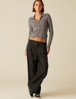 Discount PANTALÓN CINTURILLA ANCHA RAYA Pantalones