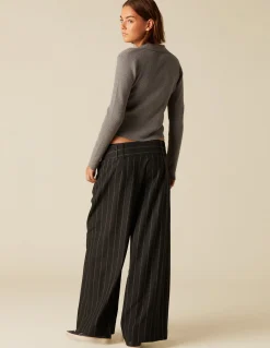 Discount PANTALÓN CINTURILLA ANCHA RAYA Pantalones