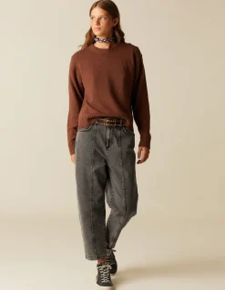 Fashion PANTALÓN GRIS DOBLE PESPUNTES Denim|Pantalones