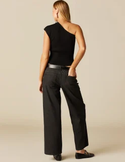 Discount PANTALÓN LENTEJUELAS GRANATE PLATEADO Denim|Pantalones