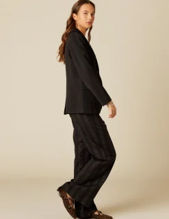 Cheap PANTALÓN NEGRO RAYA BRILLO Pantalones