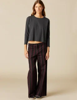 Discount PANTALÓN NEGRO RAYA Pantalones