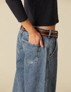 Online PANTALÓN NN BORDADO AZUL Denim|Pantalones