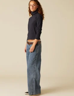 Online PANTALÓN NN BORDADO AZUL Denim|Pantalones