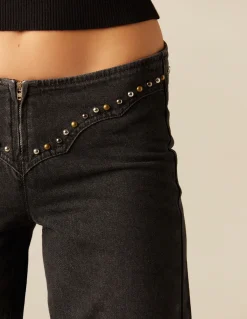 Cheap PANTALÓN TACHUELAS CANESÚ ANTRACITA Denim|Pantalones