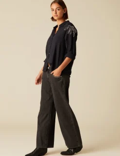 Online PANTALÓN TACHUELAS GRIS Denim|Pantalones